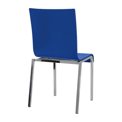 Holzschalenstuhl CUBIC, HxBxT 860 x 450 x 520 mm, VE 4 Stk, Sitzschale blau kaiserkraft