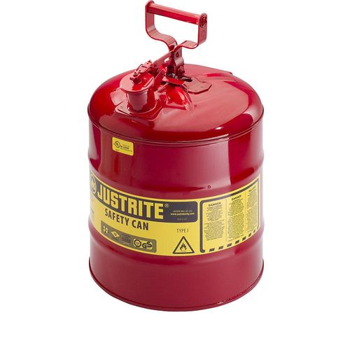 Justrite Sicherheitsbehälter aus Stahl, Volumen 19 l, rot