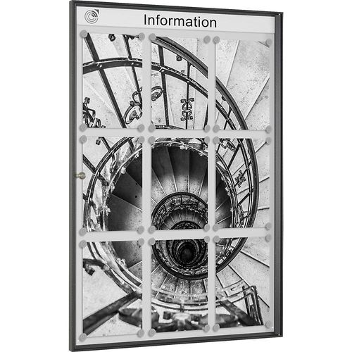 Schaukasten METALLIC, Hochformat, für 9 x DIN A4 kaiserkraft