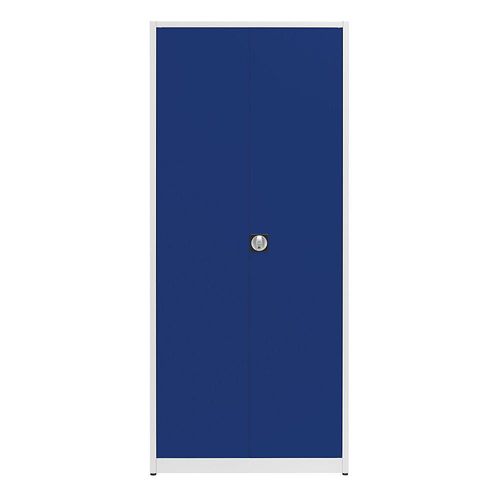 mauser Universalschrank, extrahoch, HxBxT 2200 x 950 x 500 mm, lichtgrau / ultramarinblau