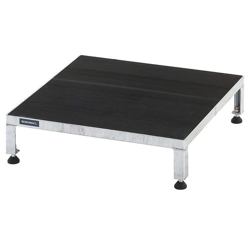 eurokraft pro Arbeitsplattform, Höhenverstellbereich 165 - 230 mm, mit Riefengummiplatte, Plattform LxB 610 x 610 mm, feuerverzinkt