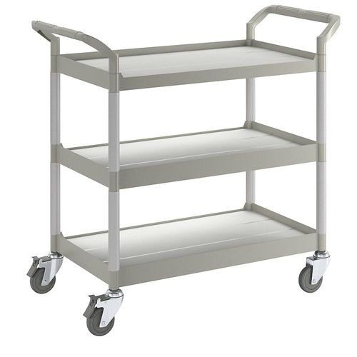 Allzweckwagen, 3 Etagen, Tragfähigkeit 250 kg, LxBxH 850 x 480 x 1000 mm, lichtgrau kaiserkraft