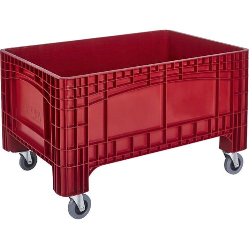 Großbehälter, Inhalt 354 l, 4 Lenkrollen, davon 2 mit Feststeller, rot kaiserkraft