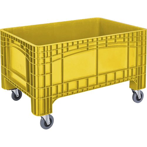 Großbehälter, Inhalt 354 l, 4 Lenkrollen, davon 2 mit Feststeller, gelb kaiserkraft