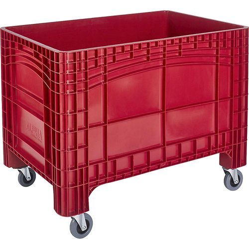 Großbehälter, Inhalt 535 l, 4 Lenkrollen, davon 2 mit Feststeller, rot kaiserkraft