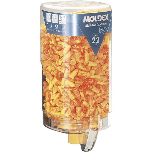 MOLDEX Gehörschutzstation inklusive Stöpsel, MelLows® gelb, SNR 22 dB, inklusive 500 Paar MelLows®