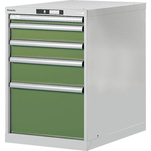 LISTA Werkbank-Baukastensystem, Unterbauschrank, Höhe 800 mm, 5 Schubladen, resedagrün