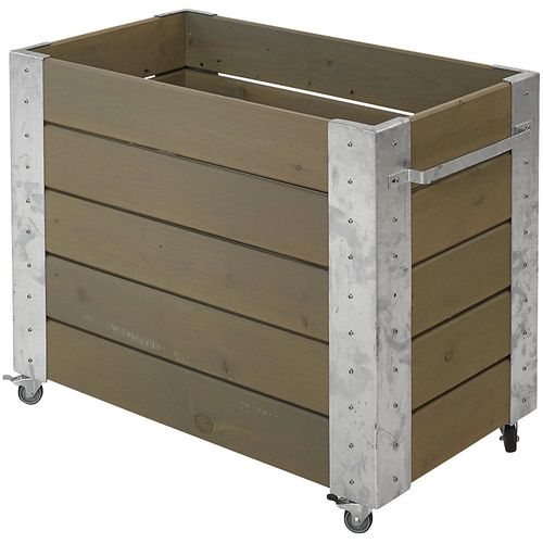 Pflanzkasten mit Rollen, HxBxT 700 x 870 x 500 mm, graubraun, ab 3 Stk kaiserkraft