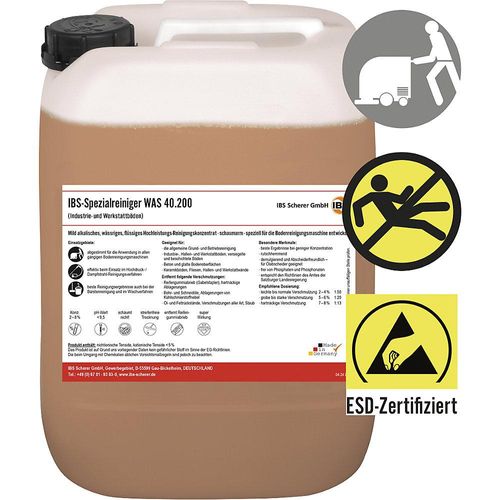 IBS Scherer Bodenreinigungsmittel WAS 40.200, pH-Wert < 9,5, 20-l-Kanister