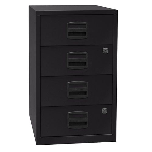 BISLEY Beistellschrank PFA, 4 Universalschubladen, schwarz