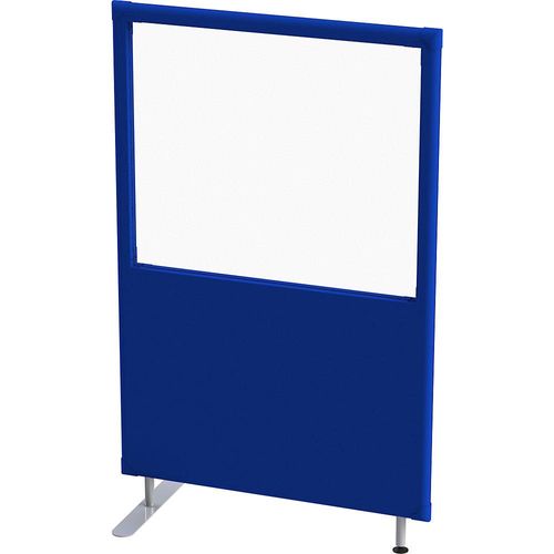eurokraft pro Schallschutz-Trennwand, Paneel mit Fenster, Breite 1000 mm, Höhe 1600 mm, blau