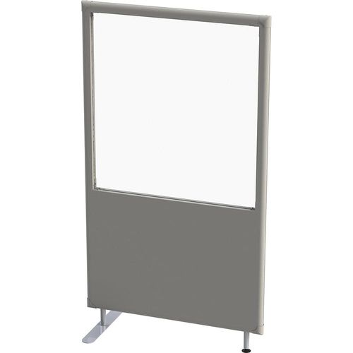 eurokraft pro Schallschutz-Trennwand, Paneel mit Fenster, Breite 1000 mm, Höhe 1800 mm, grau