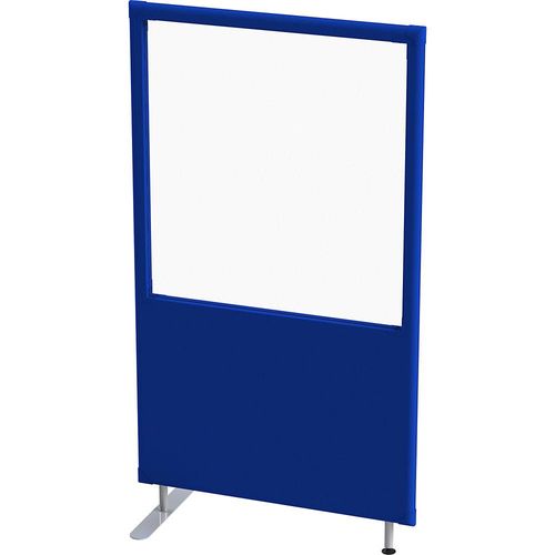 eurokraft pro Schallschutz-Trennwand, Paneel mit Fenster, Breite 1000 mm, Höhe 1800 mm, blau