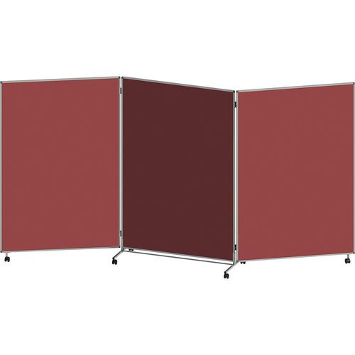 eurokraft basic Präsentationswand, faltbar und mobil, HxBxT 1905 x 3640 x 500 mm, rotbraun