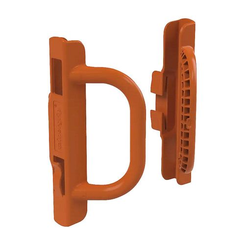 Kunststoff-Griff-Set, für Rollbehälter, 2 Griffe, orange kaiserkraft