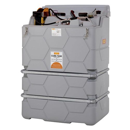 CEMO Schmierstofftank CUBE, Indoor, ohne Klappdeckel, Volumen 1500 l, Premium