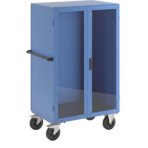 eurokraft pro Schrankwagen, Flügeltüren aus Makrolon®, ohne Etagenböden