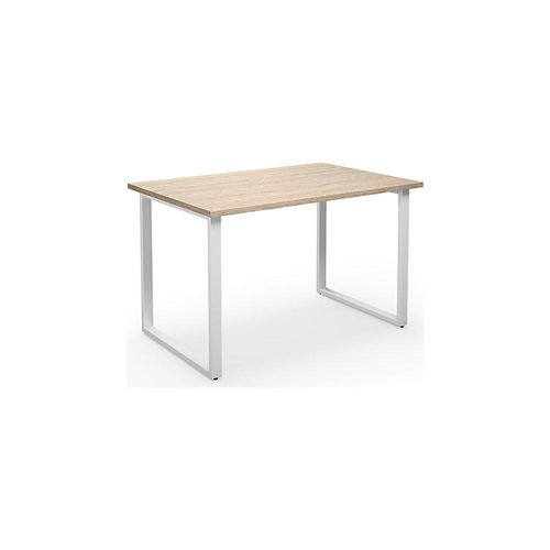 Mehrzwecktisch DUO-O, gerade Platte, Tiefe 800 mm, Breite 1200 mm, Eiche / weiß kaiserkraft Image