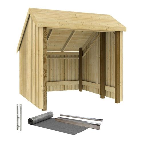 Fahrradunterstand, aus Holz, HxBxT 2500 x 2480 x 2290 mm (5,7 m&sup2;) kaiserkraft