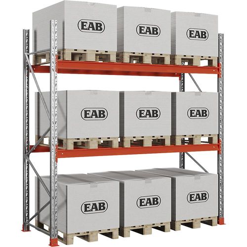 Palettenregal Space, verzinkt/orange, HxBxT 3000 x 2930 x 1100 mm, Fachlast 2250 kg, Grundregal kaiserkraft Image