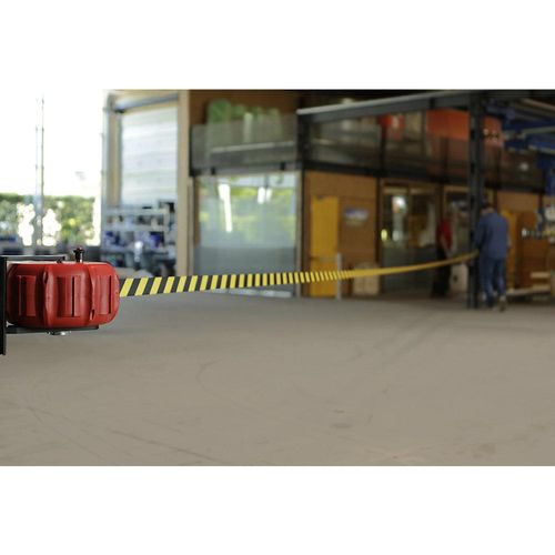 Wand-Gurtkassette JetTrac, Auszugslänge max. 25000 mm, schwarz auf gelb kaiserkraft