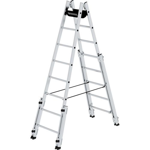 MUNK Alu-Sprossen-Stehleiter, treppengängig, 2 x 8 Sprossen