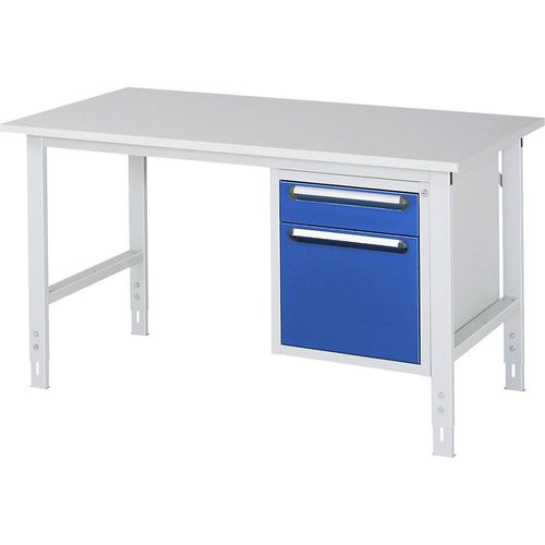 Arbeitstisch mit Schubladenschrank, Unterbau-Container mit 2 Schubladen 1 x 120, 1 x 360 mm, BxT 1500 x 800 mm, M-Platte, Stärke 22 mm kaiserkraft