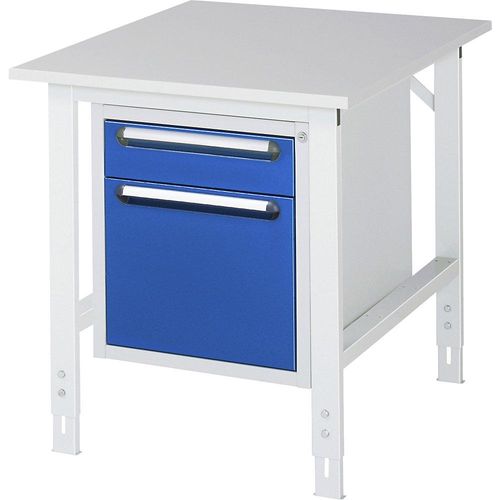 Arbeitstisch mit Schubladenschrank, Unterbau-Container mit 2 Schubladen 1 x 120, 1 x 360 mm, BxT 750 x 1000 mm, M-Platte, Stärke 22 mm kaiserkraft