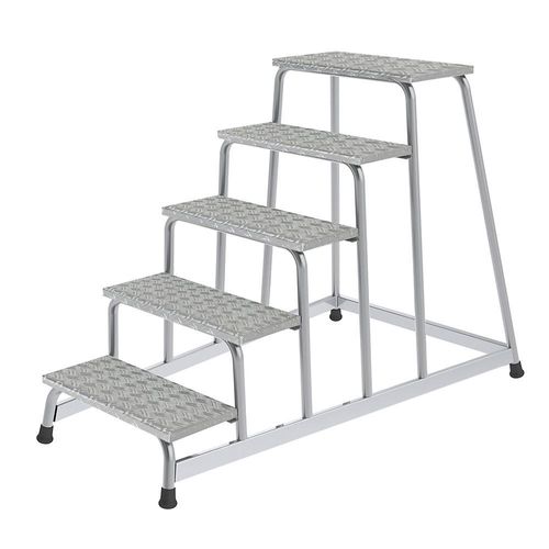 MUNK Montagetritt, Trittfläche 550 x 300 mm, 5 Stufen inkl. Plattform, BxT 840 x 1390 mm