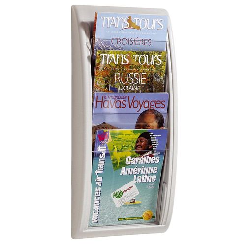 Paperflow Wandprospekthalter, 4 Fächer für Format DIN A4, lichtgrau, VE 2 Stk Image