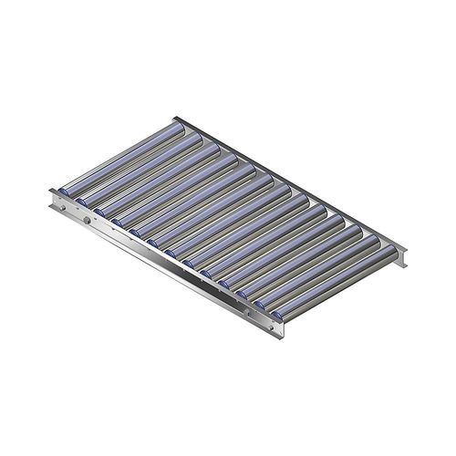 Gura Leicht-Rollenbahn, Aluminiumrahmen mit Aluminiumrollen, Bahnbreite 500 mm, Achsabstand 75 mm, Länge 1 m