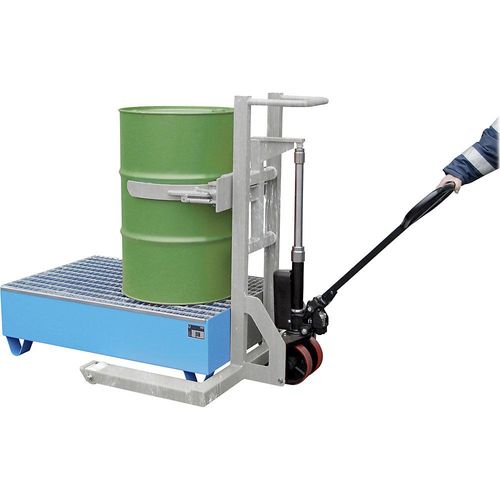 eurokraft pro Fassheberoller FHR 600 K, mit Fassklammer, Hubhöhe 600 mm, verzinkt Image