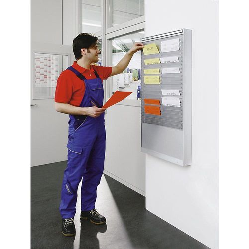 Dokumentensortiertafel, 2 x 25 Fächer, DIN A4, Dokumentenlage vertikal, alusilber kaiserkraft