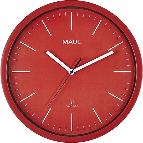 MAUL Wanduhr MAULjump, Funkuhrwerk, rot