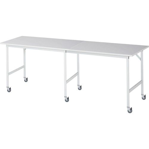 Arbeitstisch, fahrbar, Melaminplatte, Stärke 22 mm, 30 x 30 mm, BxTxH 2500 x 800 x 900 mm kaiserkraft Image