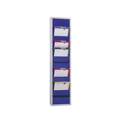 EICHNER Planungstafel, mit 10 Schienen, einreihig, HxBxT 1280 x 315 x 74 mm, blau Image