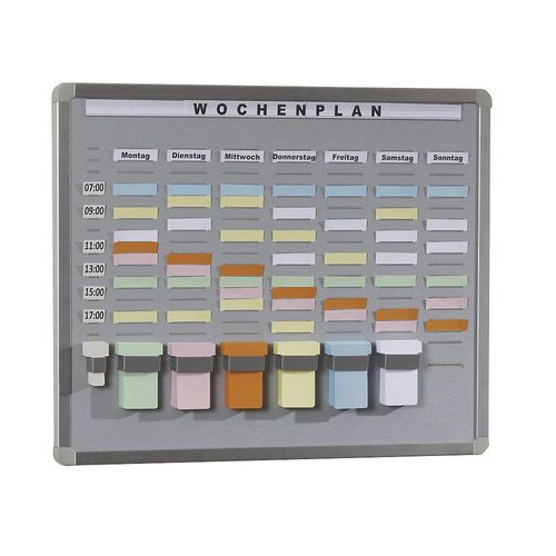 EICHNER T-Card Systemtafel, Hartschaum-Trägerplatte, grau, BxH 468 x 608 mm, mit 20 Fächern und 7 Reihen