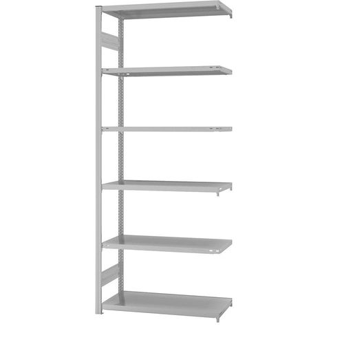 eurokraft pro Steckregal, Bauart leicht, doppelseitig, HxBxT 2500 x 1000 x 500 mm, grau, Anbauregal Image