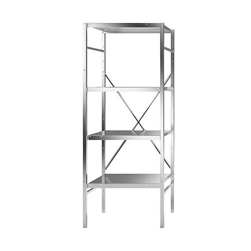 Edelstahl-Steckregal, 4 glatte Fachböden, Fachbodenbreite x Tiefe 640 x 540 mm, Grundregal kaiserkraft Image