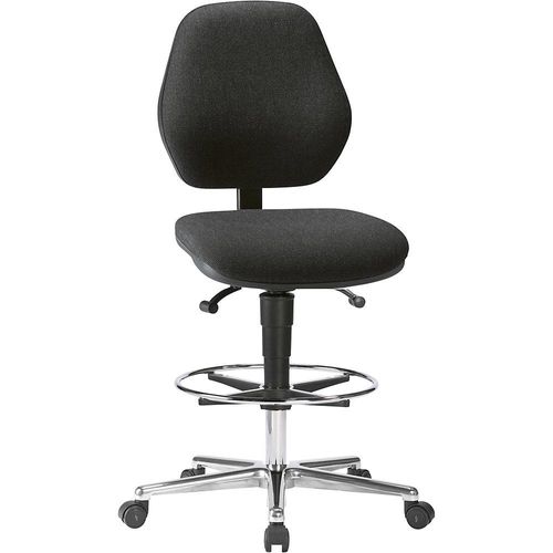 bimos Hochstuhl, fahrbar, mit Gasfeder-Höhenverstellung von 660 - 920 mm, Stoffpolster, anthrazit