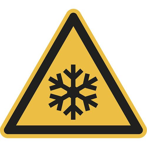 Warnkennzeichen, Warnung vor Kälte, VE 10 Stk, Folie, Schenkellänge 100 mm kaiserkraft