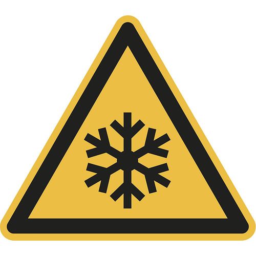 Warnkennzeichen, Warnung vor Kälte, VE 10 Stk, Folie, Schenkellänge 200 mm kaiserkraft