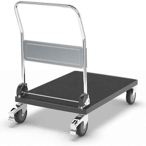 Kunststoff-Plattformwagen, 1 Schiebebügel, klappbar, Tragfähigkeit 280 kg kaiserkraft
