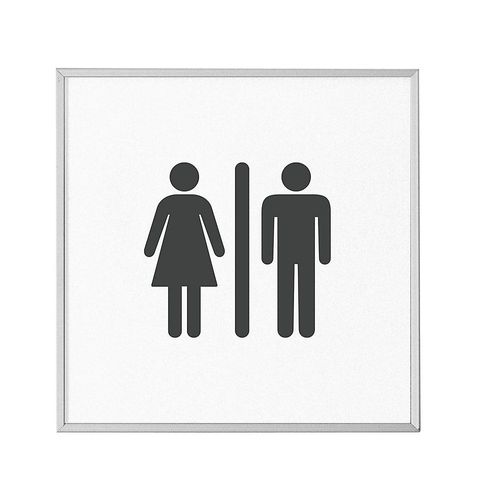 MADRID Silver Line™ Türschild, Piktogramm HxB 120 x 120 mm, WC allgemein kaiserkraft