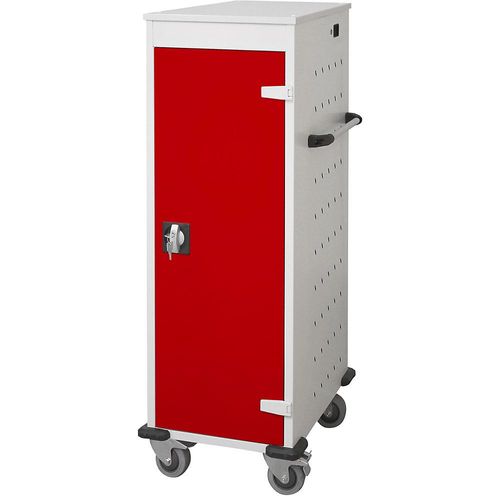 Laptop-Ladewagen, mit 10 Fächern, lichtgrau / verkehrsrot kaiserkraft