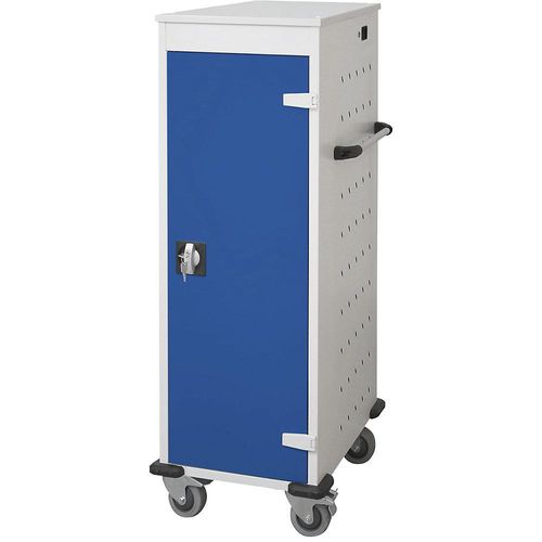 Laptop-Ladewagen, mit 10 Fächern, lichtgrau / enzianblau kaiserkraft