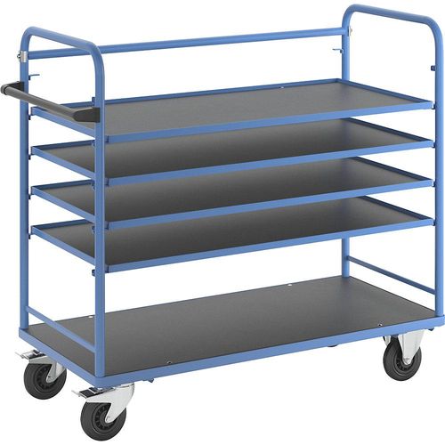 eurokraft pro Regalwagen, für 5 Etagenböden, inkl. 4 Etagenböden