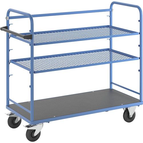 eurokraft pro Regalwagen, für 5 Etagenböden, inkl. 2 Etagenböden, mit Gitterboden