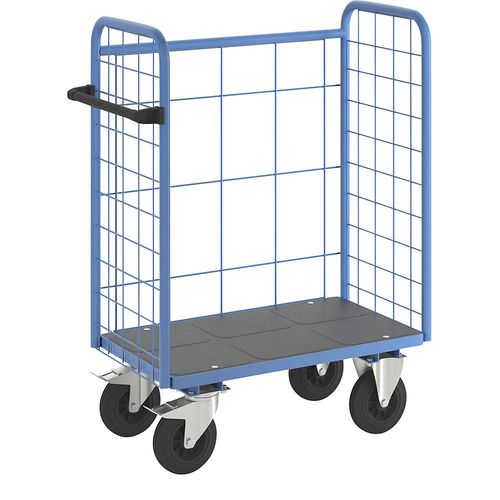 eurokraft pro Etagenwagen, mit Gitterwänden, 3-seitig, Länge 910 mm