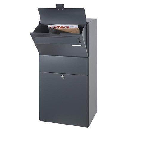 Zustellbox, mit Briefeinwurfklappe, anthrazitgrau RAL 7016 kaiserkraft